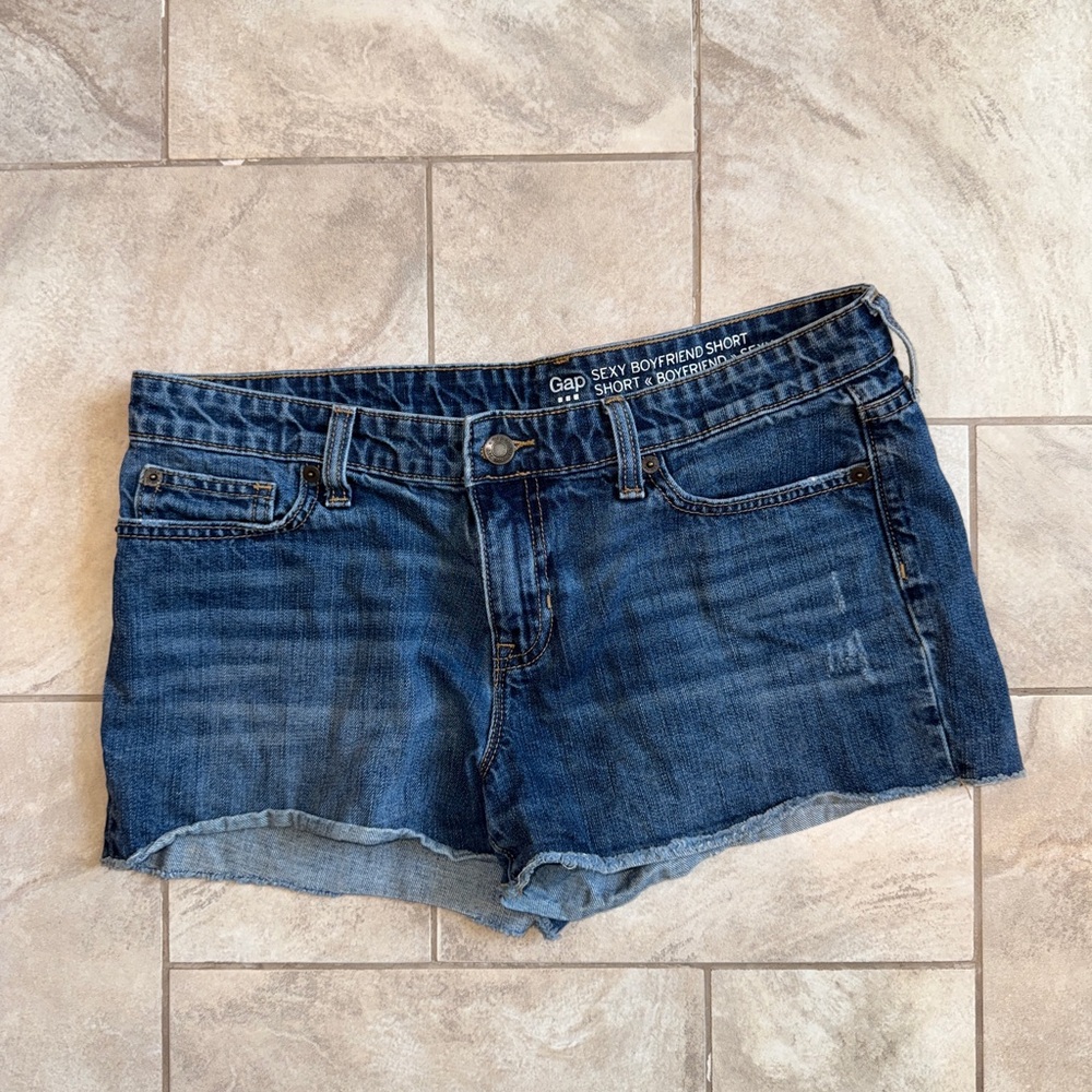 GAP Blue Jean Shorts Distressed Cut-Offs